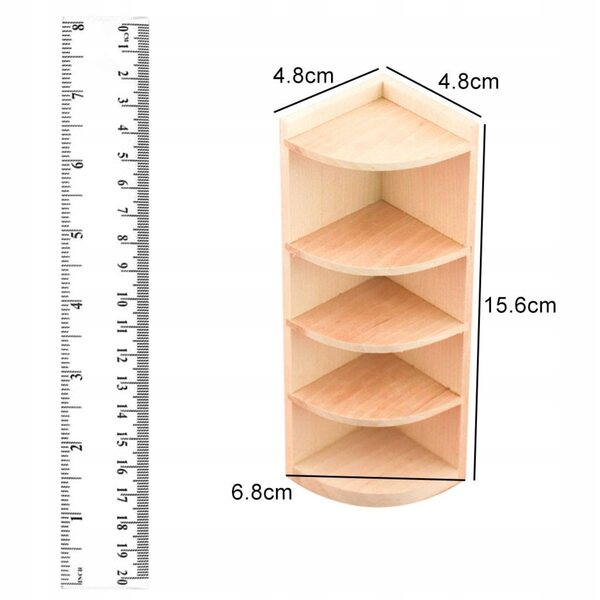Eckschrank aus Holz für Puppenhaus im Maßstab 1:12 – elegant und funktional