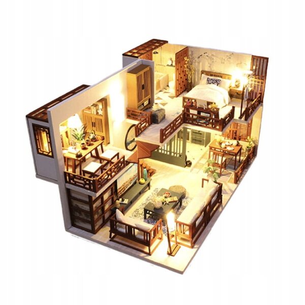 Maison magique miniature Sajgon Asie de l’Est avec lumières LED et détails en bois
