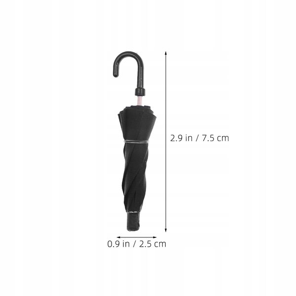 Mini parasole neri per casa delle bambole, set 2 pezzi con apertura decorativa