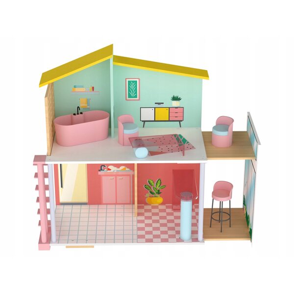 2-stöckiges Puppenhaus aus Holz mit Terrasse Playtive Junior STELLA 3+