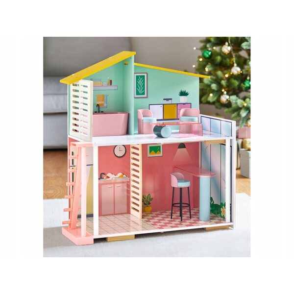 2-stöckiges Puppenhaus aus Holz mit Terrasse Playtive Junior STELLA 3+