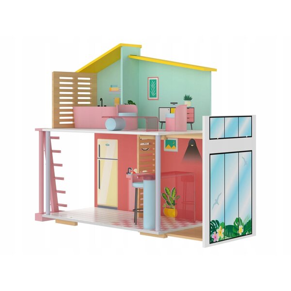 2-stöckiges Puppenhaus aus Holz mit Terrasse Playtive Junior STELLA 3+