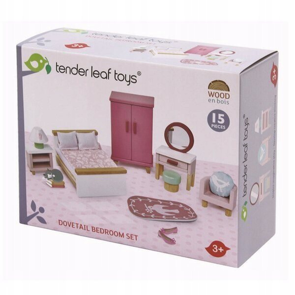 Holzmöbel für Puppenhaus – Schlafzimmer Tender Leaf Toys
