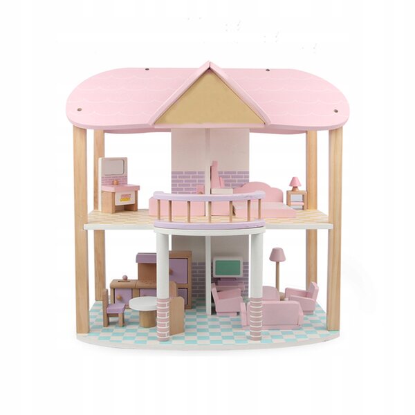 Puppenhaus aus Holz, 45 cm, mit stilvollen Möbeln für Kinder ab 3 Jahren, Aga4Kids