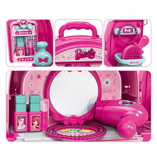 Toaletka 3in1 con Casa per Bambole in Valigetta Zaino - Gioco Educativo Bambini