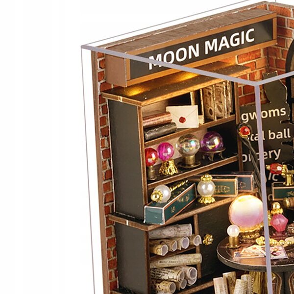 Set Miniature Casa per Bambole in Legno con Luci LED e Protezione Antipolvere