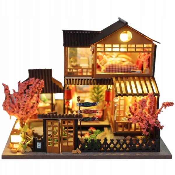 Miniatura Casa delle Bambole in Legno con LED - Puzzle DIY per Bambini oltre 14 anni