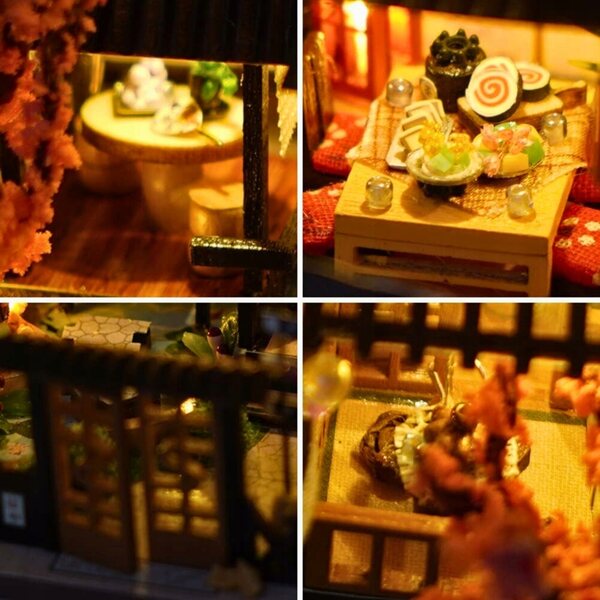 Miniatura Casa delle Bambole in Legno con LED - Puzzle DIY per Bambini oltre 14 anni