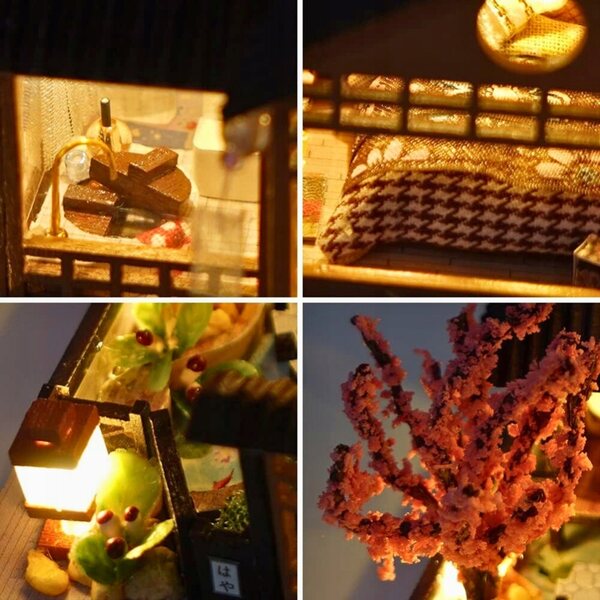 Miniatura Casa delle Bambole in Legno con LED - Puzzle DIY per Bambini oltre 14 anni