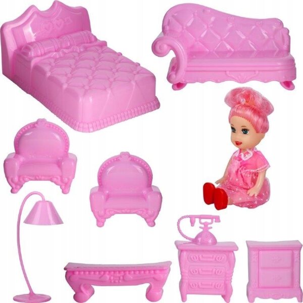 Casa delle bambole Villa MalPlay 46 cm con mobili e bambola per bambini