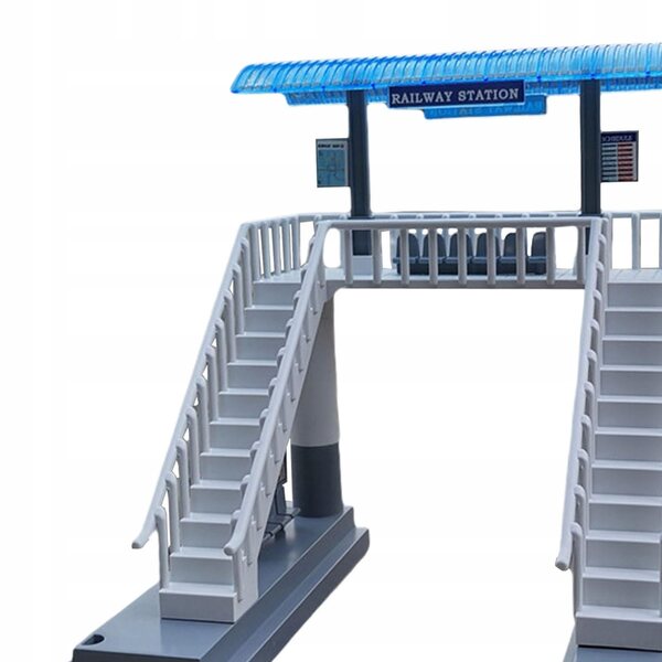 Detailliertes Bahnhofsmodell im Maßstab 1:87 für Dioramen und Modelle