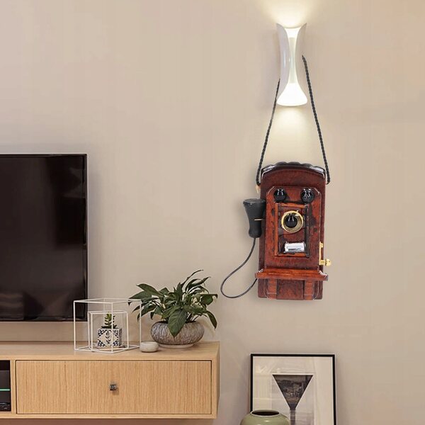Telefono Miniatura Vintage da Parete per Casa delle Bambole in Scala 1:12