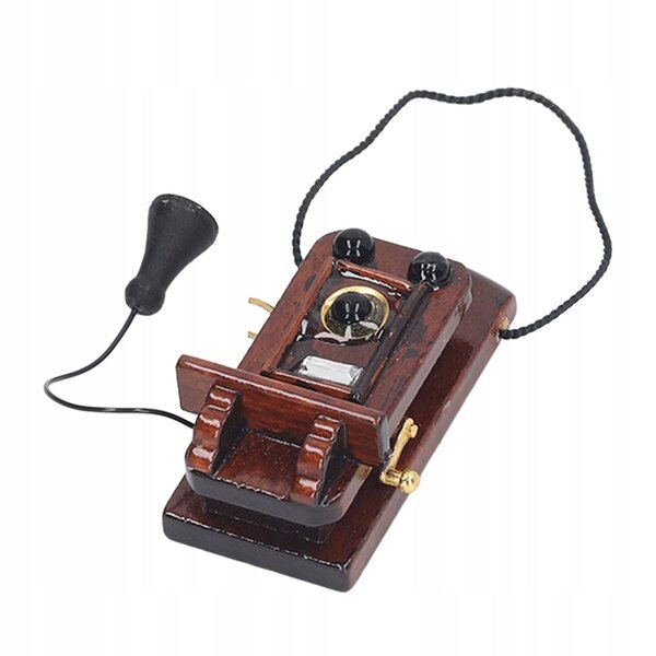 Telefono Miniatura Vintage da Parete per Casa delle Bambole in Scala 1:12