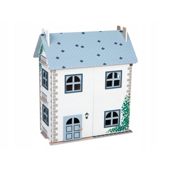 Playtive Casa delle Bambole in Legno 66 cm con 3 Piani e Porte Apribili