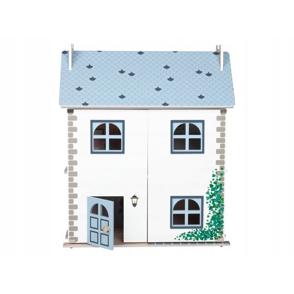 Playtive Casa delle Bambole in Legno 66 cm con 3 Piani e Porte Apribili