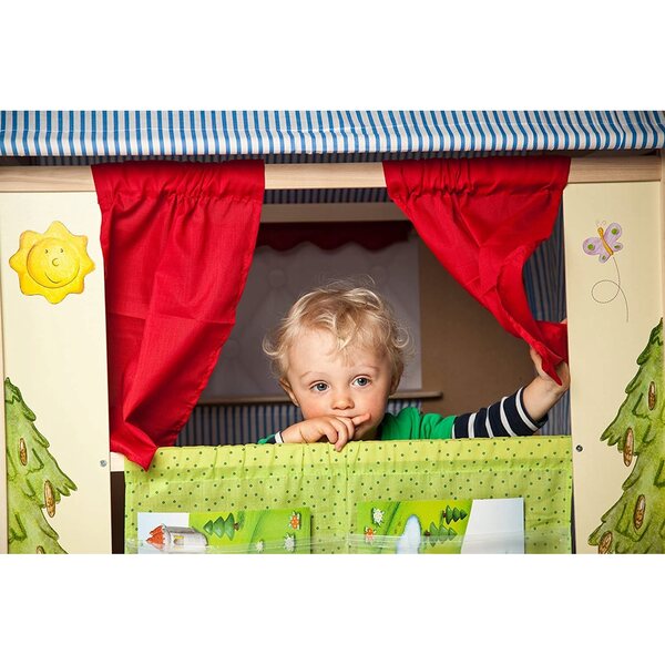 ROBA 6962 Grande Casetta in Legno per Bambini con 4 Pareti Multifunzionali