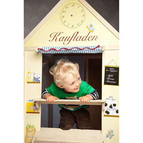 ROBA 6962 Grande Casetta in Legno per Bambini con 4 Pareti Multifunzionali