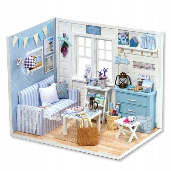 DIY 3D-Miniaturhaus mit LED-Beleuchtungskamera Habarri Blue