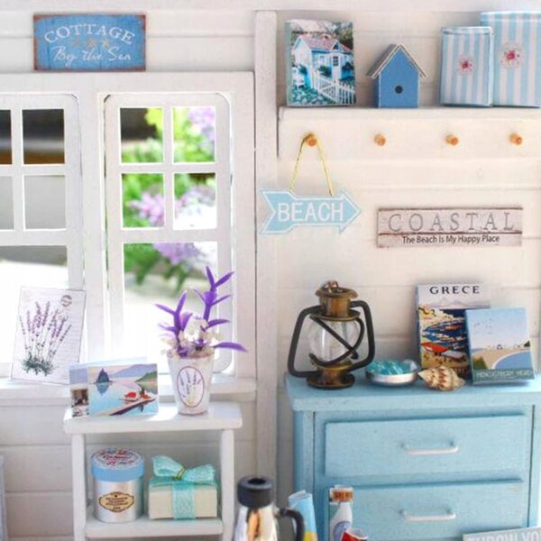 DIY 3D-Miniaturhaus mit LED-Beleuchtungskamera Habarri Blue