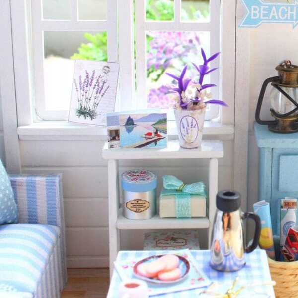 DIY 3D-Miniaturhaus mit LED-Beleuchtungskamera Habarri Blue