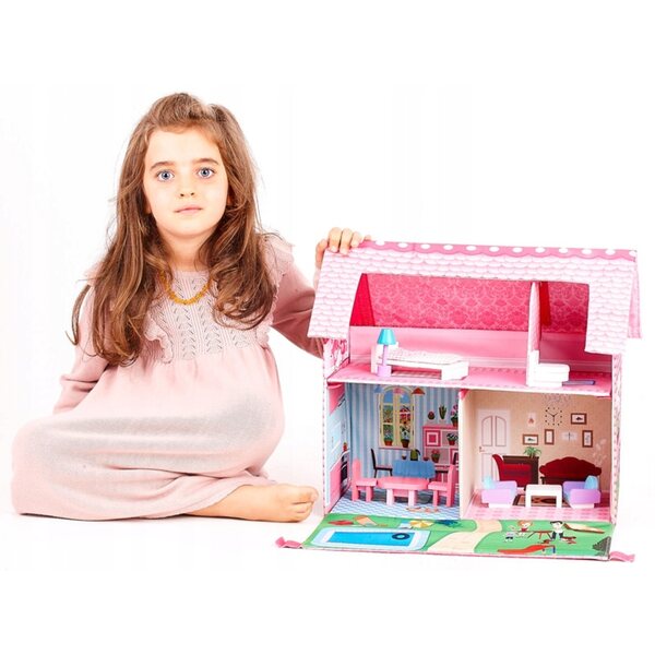 Aga4Kids Gloria: Elegantes Puppenhaus aus Holz mit Garten und Swimmingpool