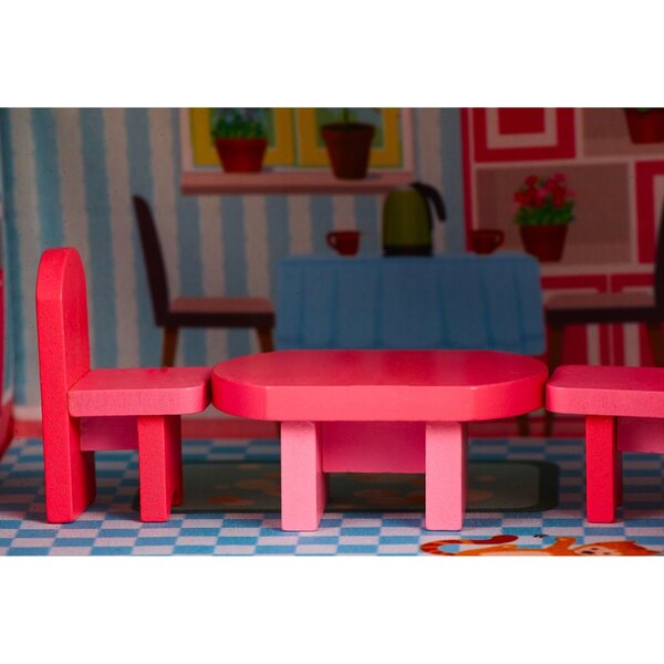 Aga4Kids Gloria: Elegantes Puppenhaus aus Holz mit Garten und Swimmingpool