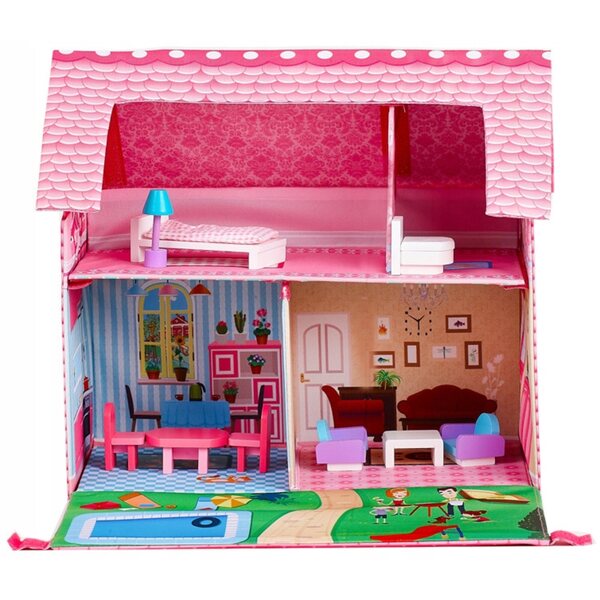 Aga4Kids Gloria: Elegantes Puppenhaus aus Holz mit Garten und Swimmingpool