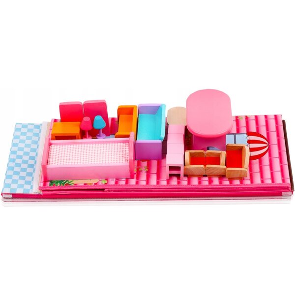 Aga4Kids Gloria: Elegantes Puppenhaus aus Holz mit Garten und Swimmingpool