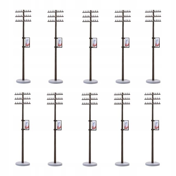 10Pc 1:87 plastikowa linia elektryczna słup do pociągu kolejowego KRAJOBRAZ 9.1cm