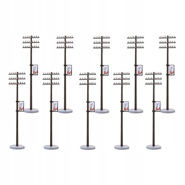 10Pc 1:87 plastikowa linia elektryczna słup do pociągu kolejowego KRAJOBRAZ 9.1cm