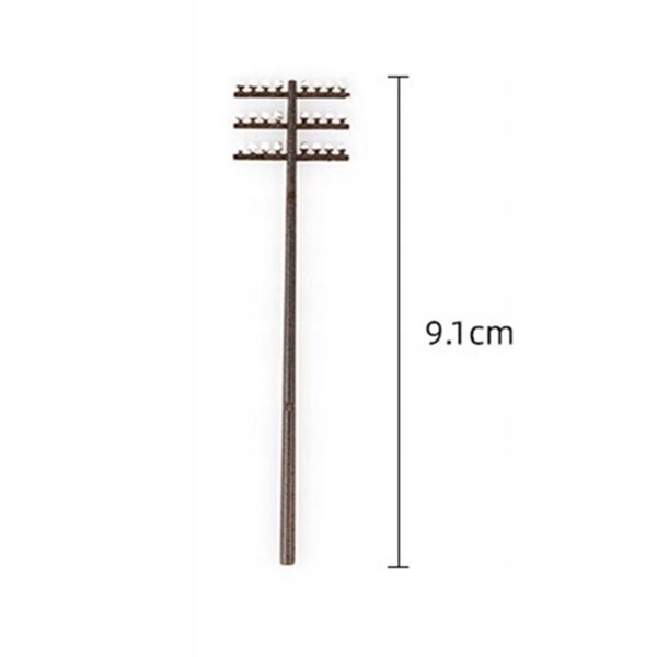 10Pc 1:87 plastikowa linia elektryczna słup do pociągu kolejowego KRAJOBRAZ 9.1cm