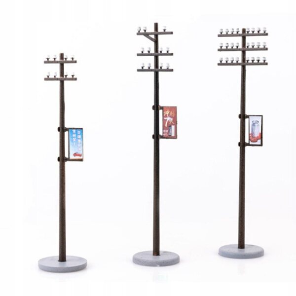 10Pc 1:87 plastikowa linia elektryczna słup do pociągu kolejowego KRAJOBRAZ 9.1cm