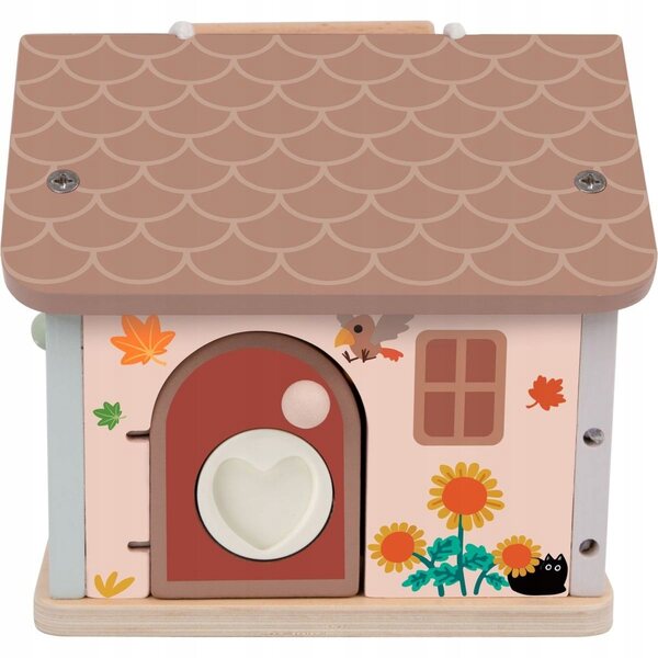 Casa delle bambole in legno con 11 elementi sensoriali Classic World 18m+