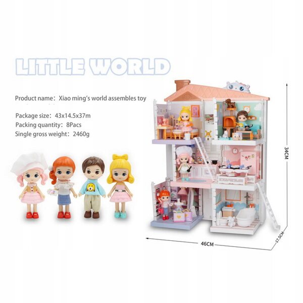 Casa delle bambole Ramiz 46 cm - set con mobili e figurine, divertimento creativo