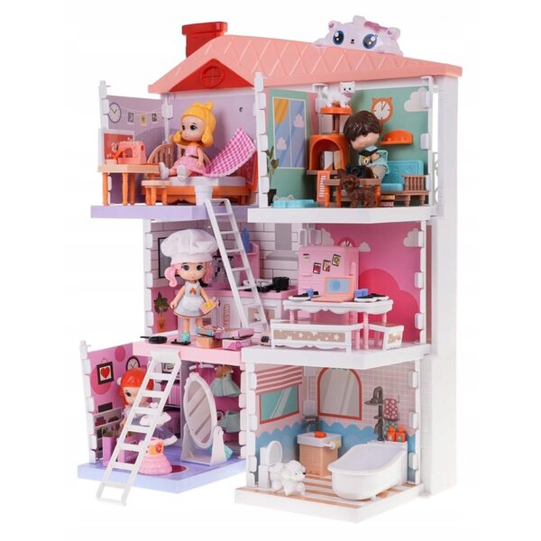 Casa delle bambole Ramiz 46 cm - set con mobili e figurine, divertimento creativo