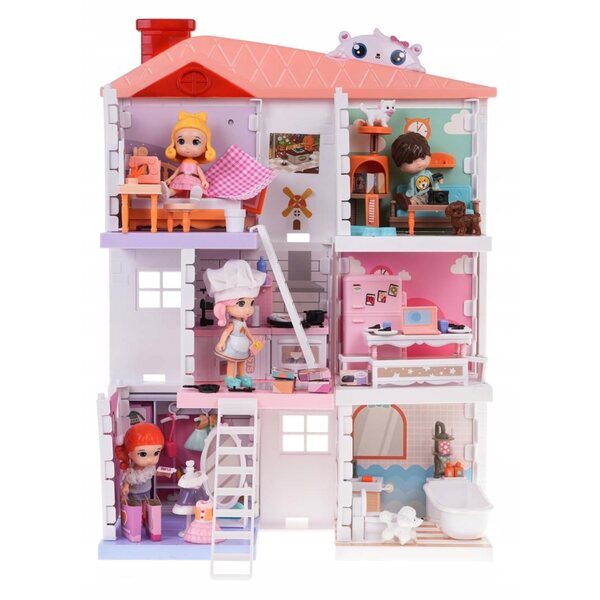 Casa delle bambole Ramiz 46 cm - set con mobili e figurine, divertimento creativo