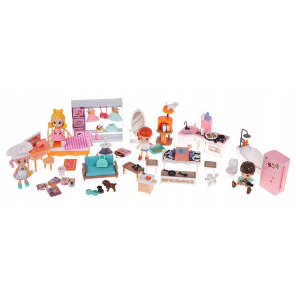 Casa delle bambole Ramiz 46 cm - set con mobili e figurine, divertimento creativo