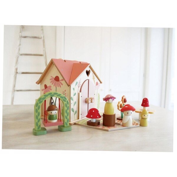 Legno Tender Leaf Toys: casa forestale portatile con mobili e bambole