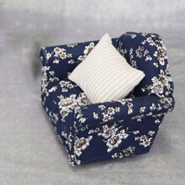 Miniatuur houten bank voor poppenhuis 1:12 - decoratief accessoire