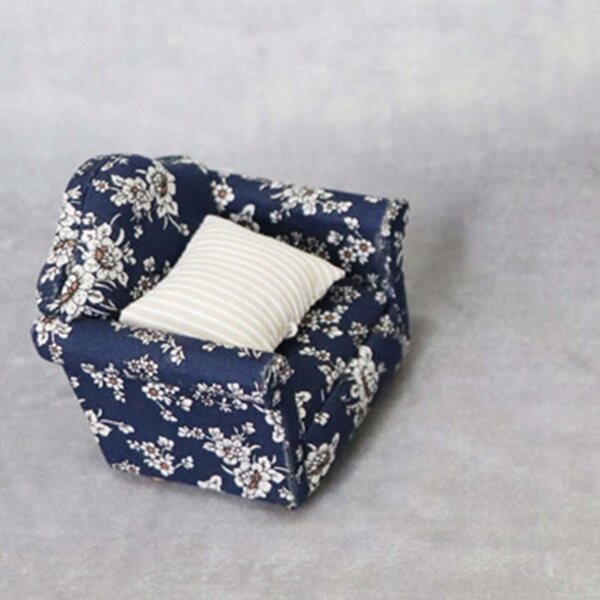 Miniatuur houten bank voor poppenhuis 1:12 - decoratief accessoire