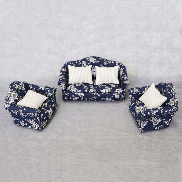 Miniatuur houten bank voor poppenhuis 1:12 - decoratief accessoire