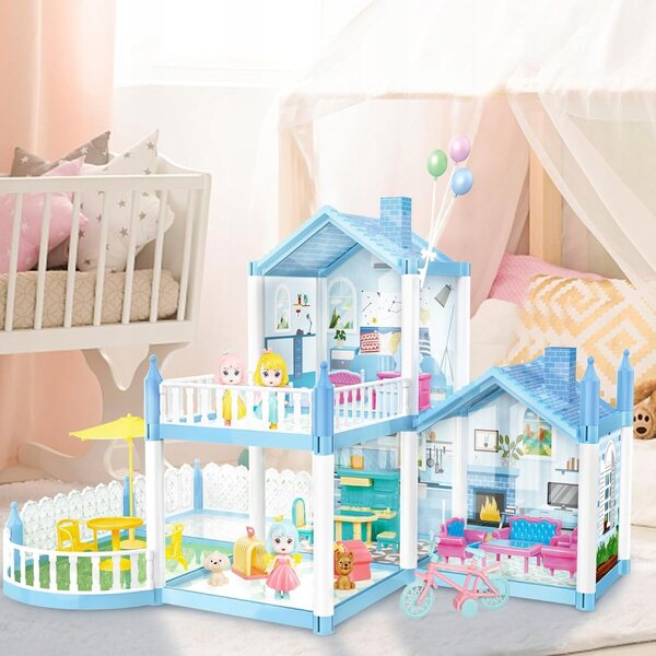 Grande Casa per Bambole 3 Stanze con Mobili e Accessori - Gioco Creativo e Didattico