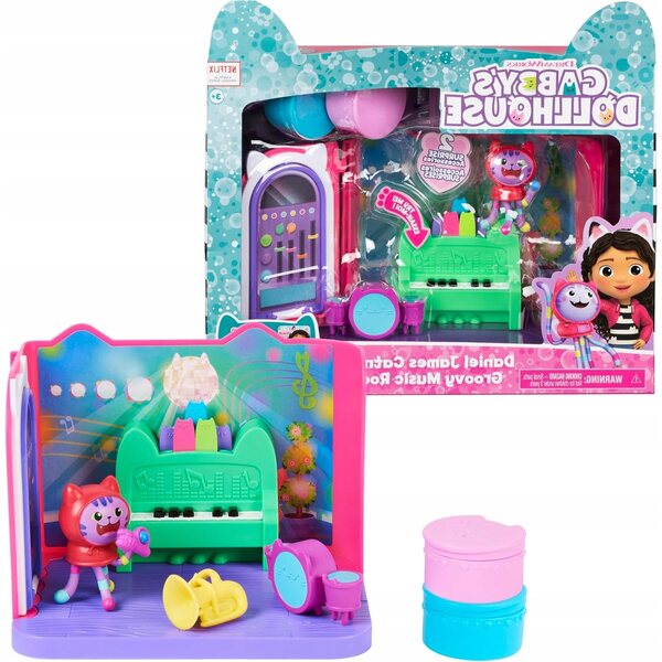 Deluxe-Set Gabby's Dollhouse – DJ Miauou Musikzimmer mit Zubehör und Karaoke-Szene