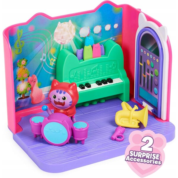 Deluxe-Set Gabby's Dollhouse – DJ Miauou Musikzimmer mit Zubehör und Karaoke-Szene