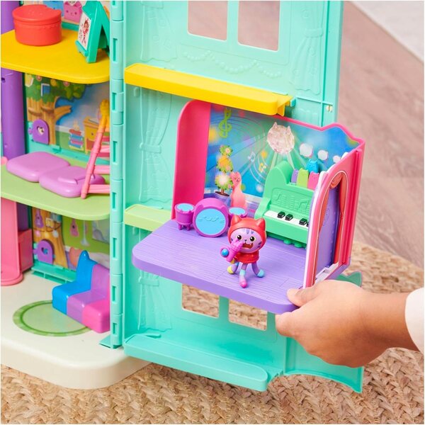Deluxe-Set Gabby's Dollhouse – DJ Miauou Musikzimmer mit Zubehör und Karaoke-Szene