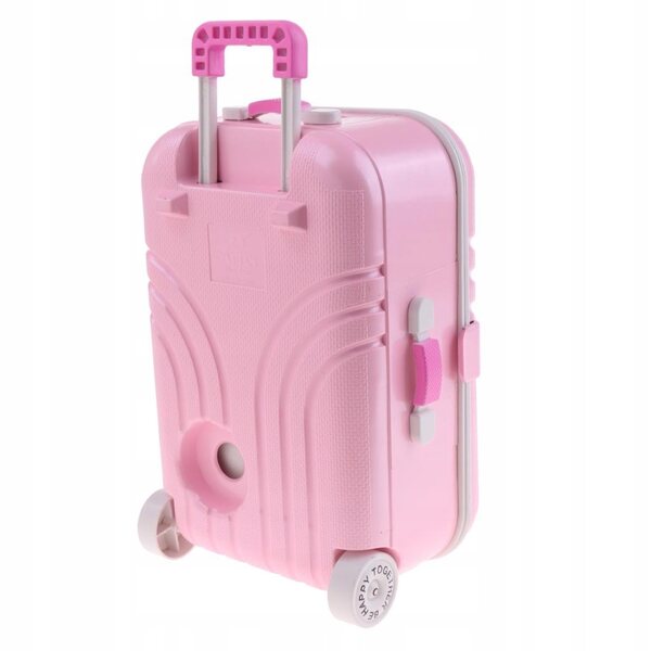 Dukkehus miniaturekuffert 1:6, Pink Cork Accessory 10,5x7x16cm