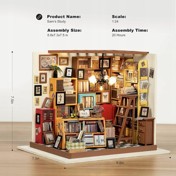 Dollhouse in Legno con Luci LED - Miniatura da Montare DIY per Bambini e Adulti