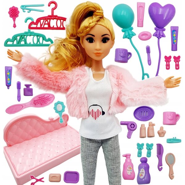 Casa delle bambole per bambini Sapphire - Valigia portatile per casa delle bambole con accessori su ruote