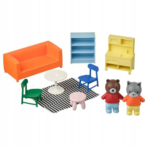 IKEA HUSET Set Mobili e Figurine per Casa delle Bambole Salotto Cucina