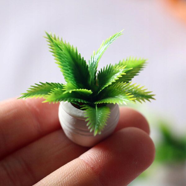 Mini plante Sago Cycas en pot pour maison de poupée à l’échelle 1:12, ensemble de 4 pcs